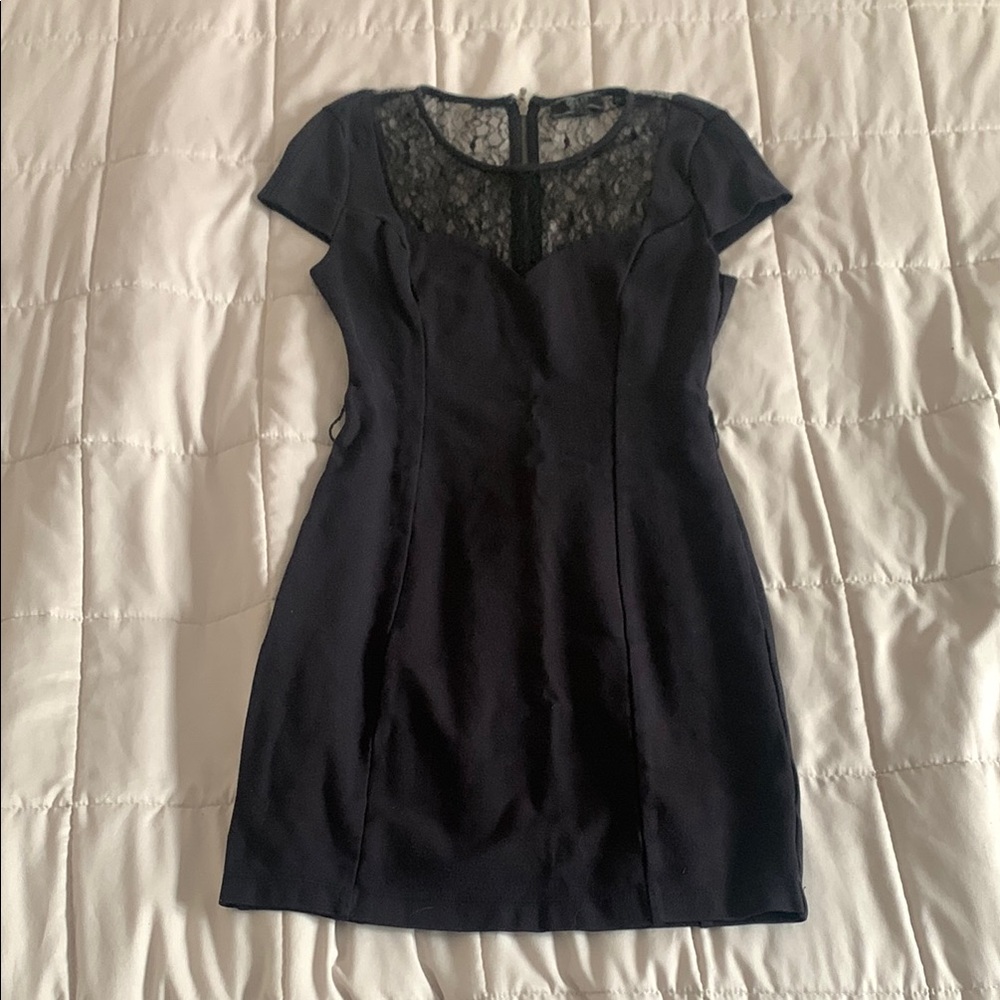 Guess Black Sheath Mini Dress Crew Neck